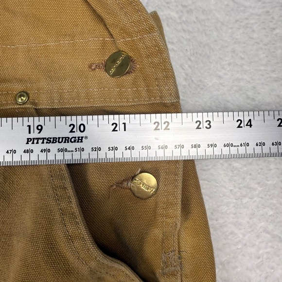Carhartt Bib Overalls Workwear Carpenter Pants Double Knee Brown 46x32 RO1 - Picture 9 of 10